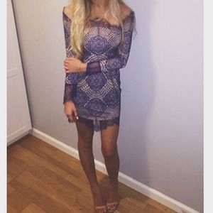 For Love and Lemons Grace Sheer Lace Dress XS